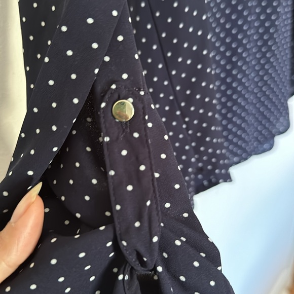 Dynamite Dark Blue with Polka Dot Blouse - Picture 5 of 9